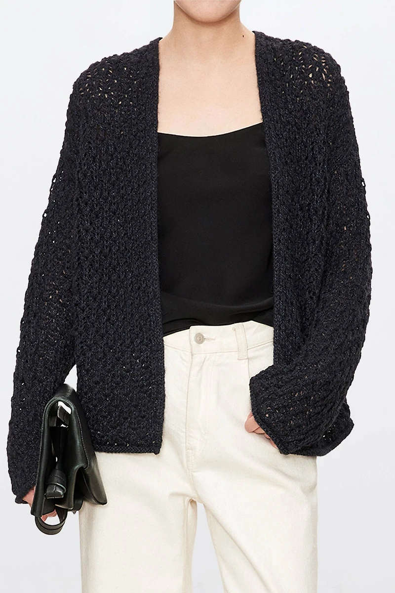 Alpaca Silk Openwork Cardigan