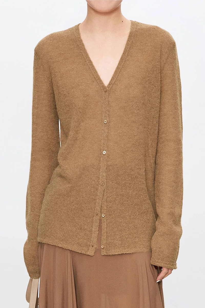 Alpaca Wool V-Neck Cardigan