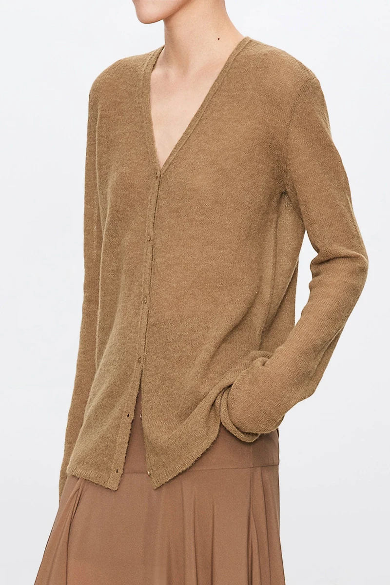 Alpaca Wool V-Neck Cardigan