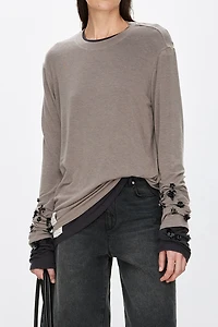 Artisan Japanese Silk-Cashmere Beaded T-Shirt