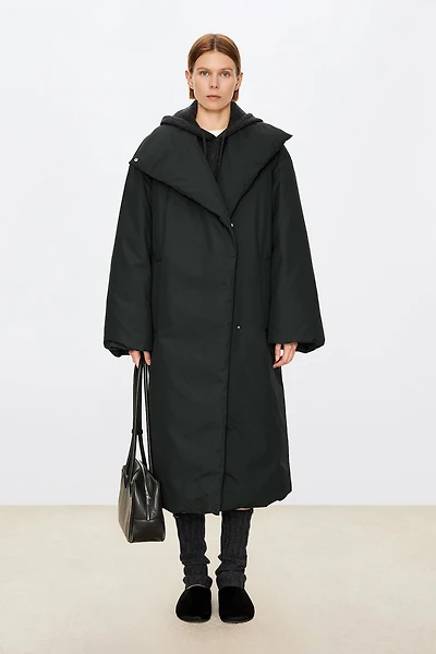 Asymmetric-Collar Czech White Goose Down Jacket