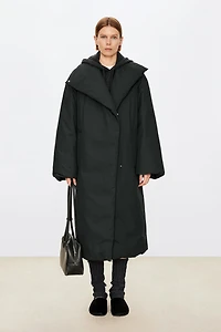 Asymmetric-Collar Czech White Goose Down Jacket