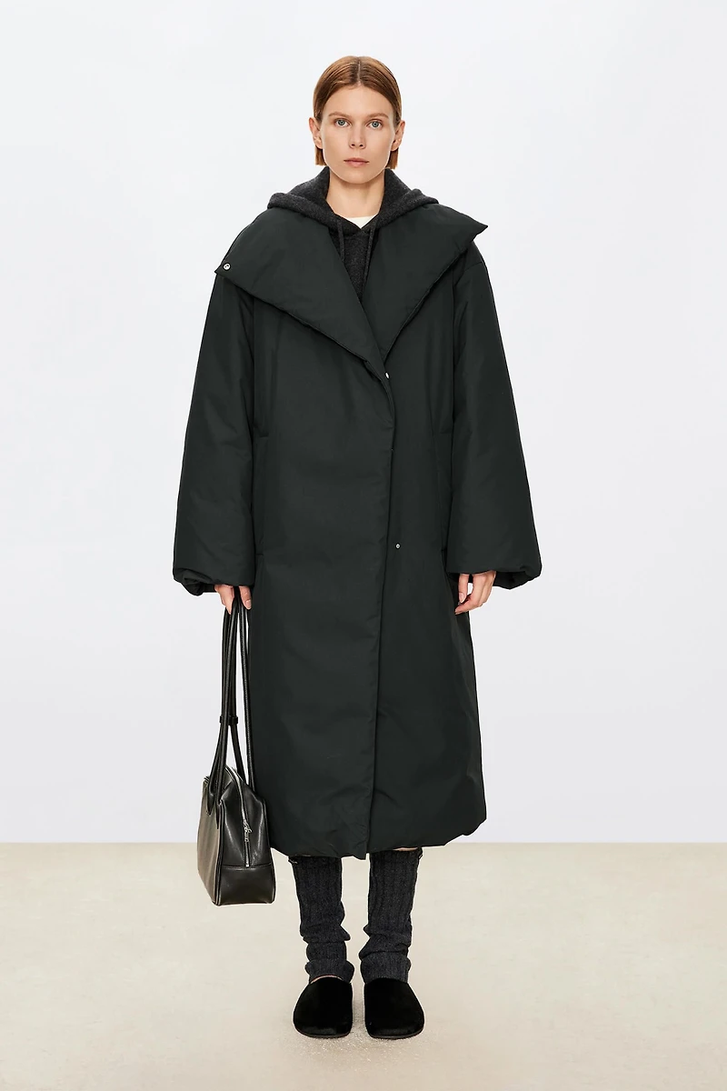 Asymmetric-Collar Czech White Goose Down Jacket