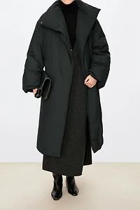 Asymmetric-Collar Czech White Goose Down Jacket