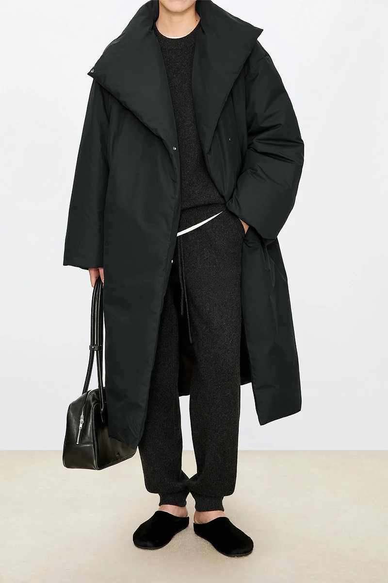 Asymmetric-Collar Czech White Goose Down Jacket