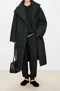 Asymmetric-Collar Czech White Goose Down Jacket