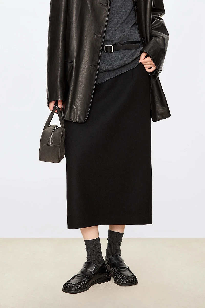 Australian Wool Back-Vent Skirt