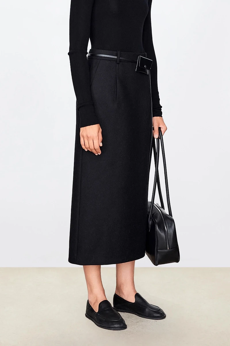 Australian Wool Back-Vent Skirt