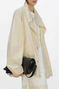 Batwing Sleeve Cropped Trench
