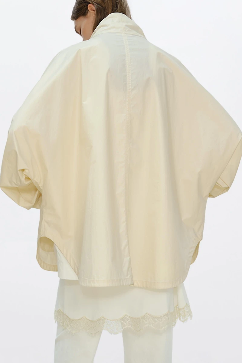 Batwing Sleeve Cropped Trench