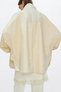 Batwing Sleeve Cropped Trench