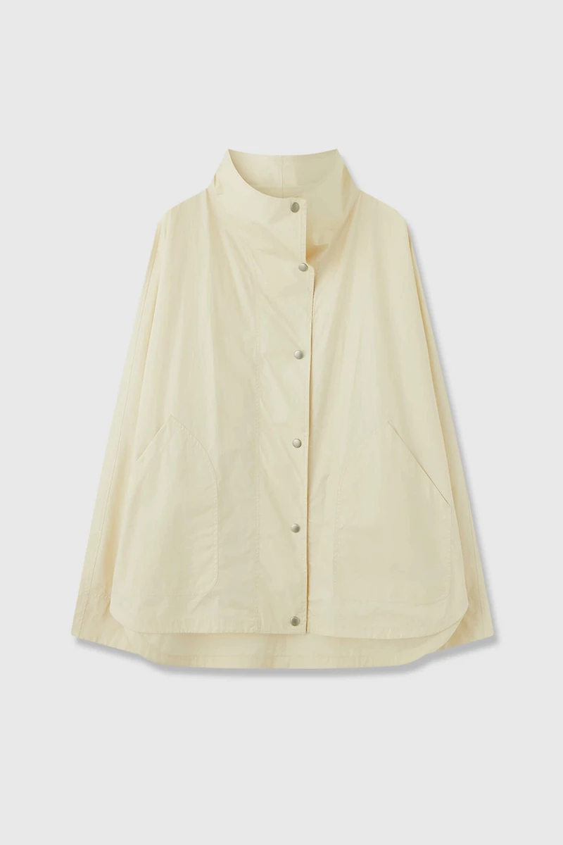 Batwing Sleeve Cropped Trench