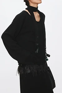 Beaded Cashmere-Wool Blend Sweater Set