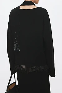 Beaded Cashmere-Wool Blend Sweater Set