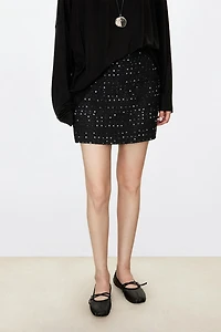 Blended Tweed Mini Skirt