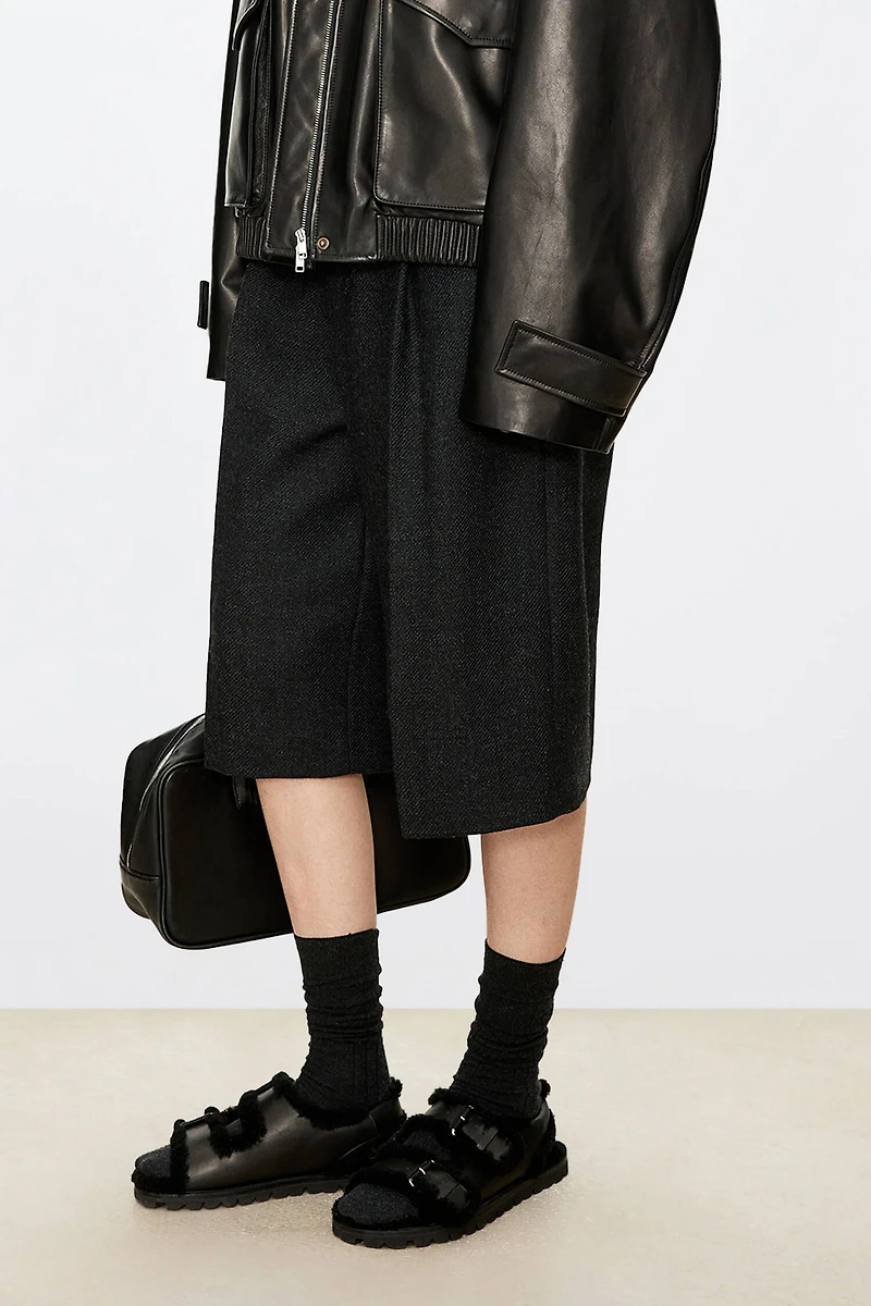 British Pure Wool Tweed Culotte Shorts