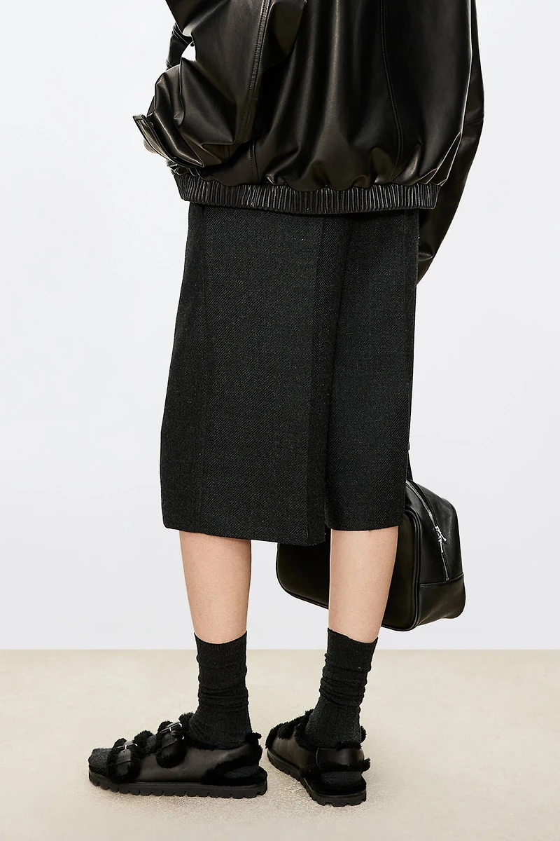 British Pure Wool Tweed Culotte Shorts