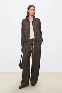 British Wool & Washi Yarn Openwork Cardigan