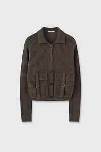 British Wool & Washi Yarn Openwork Cardigan