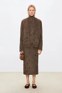 Brushed Alpaca Midi Skirt