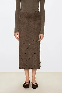 Brushed Alpaca Midi Skirt