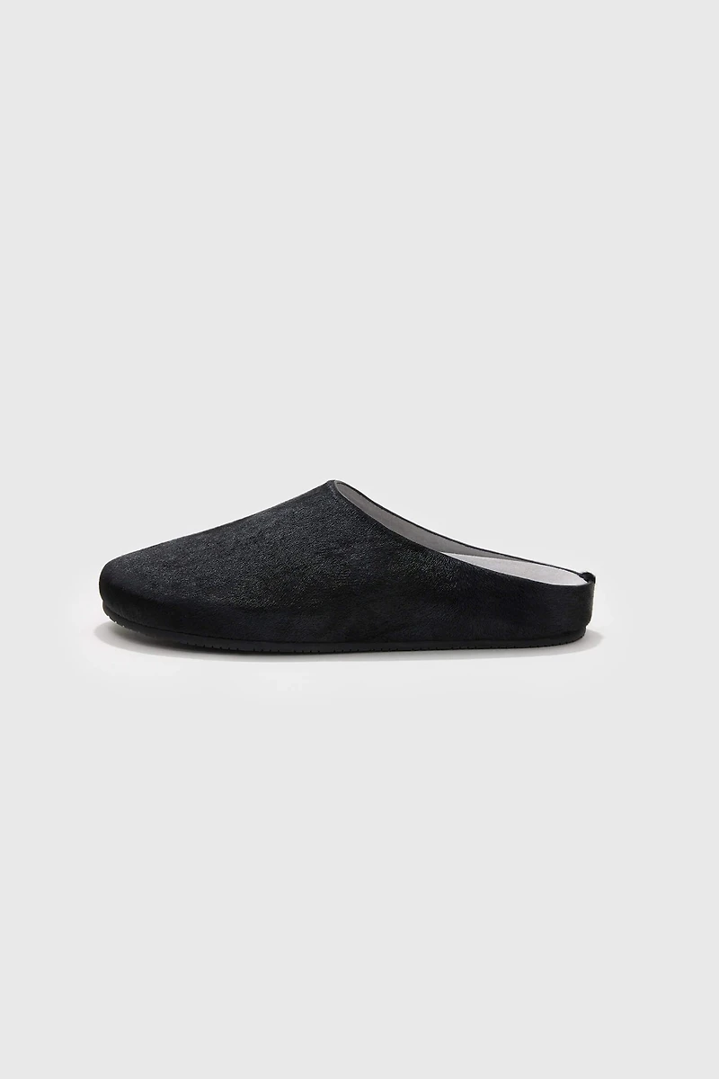 Calf Hair Platform Mule Slips