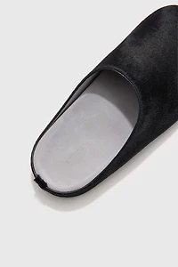 Calf Hair Platform Mule Slips