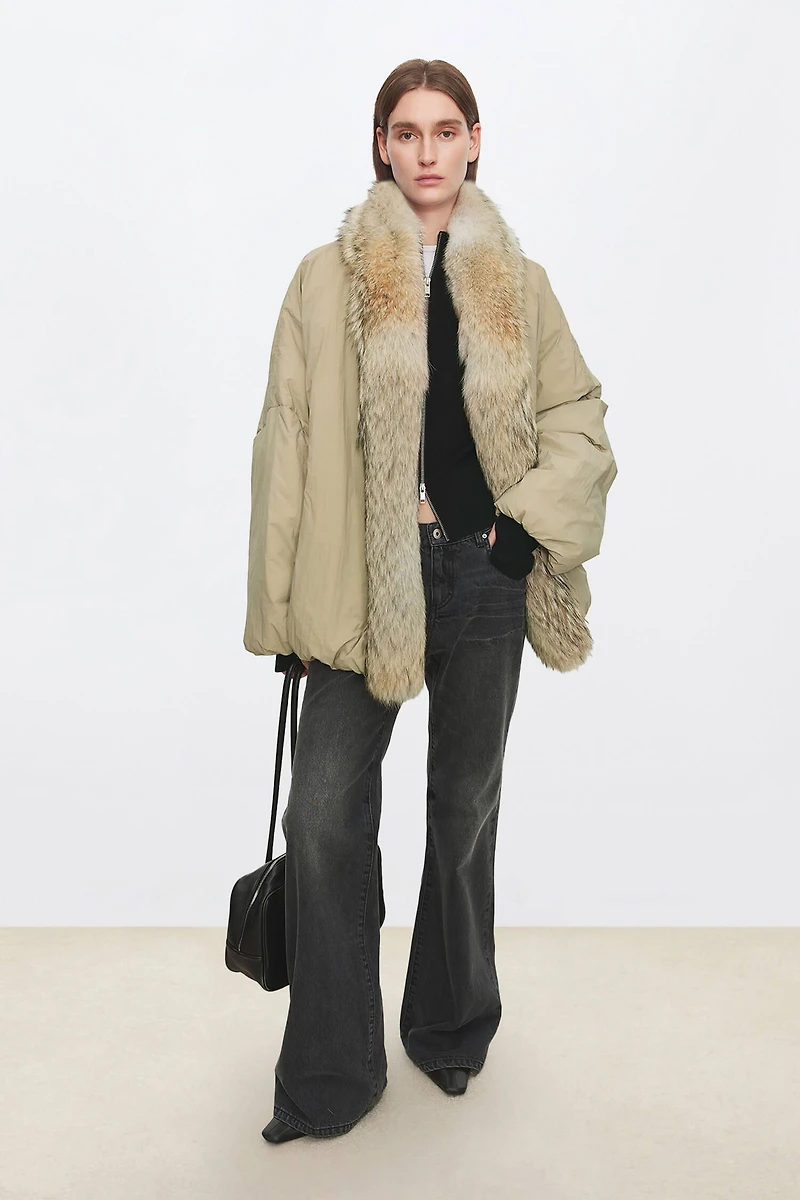 Fur Collar & Czech White Goose Down Coat