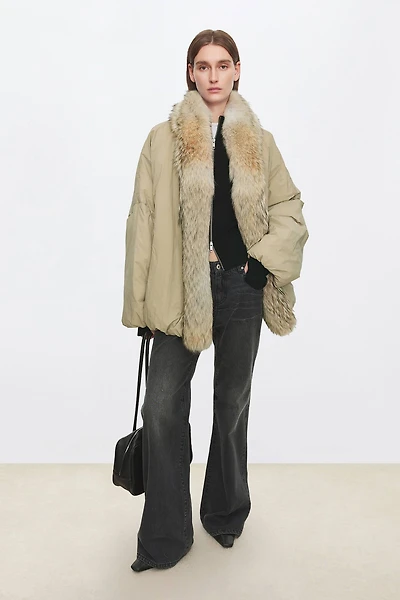 Fur Collar & Czech White Goose Down Coat