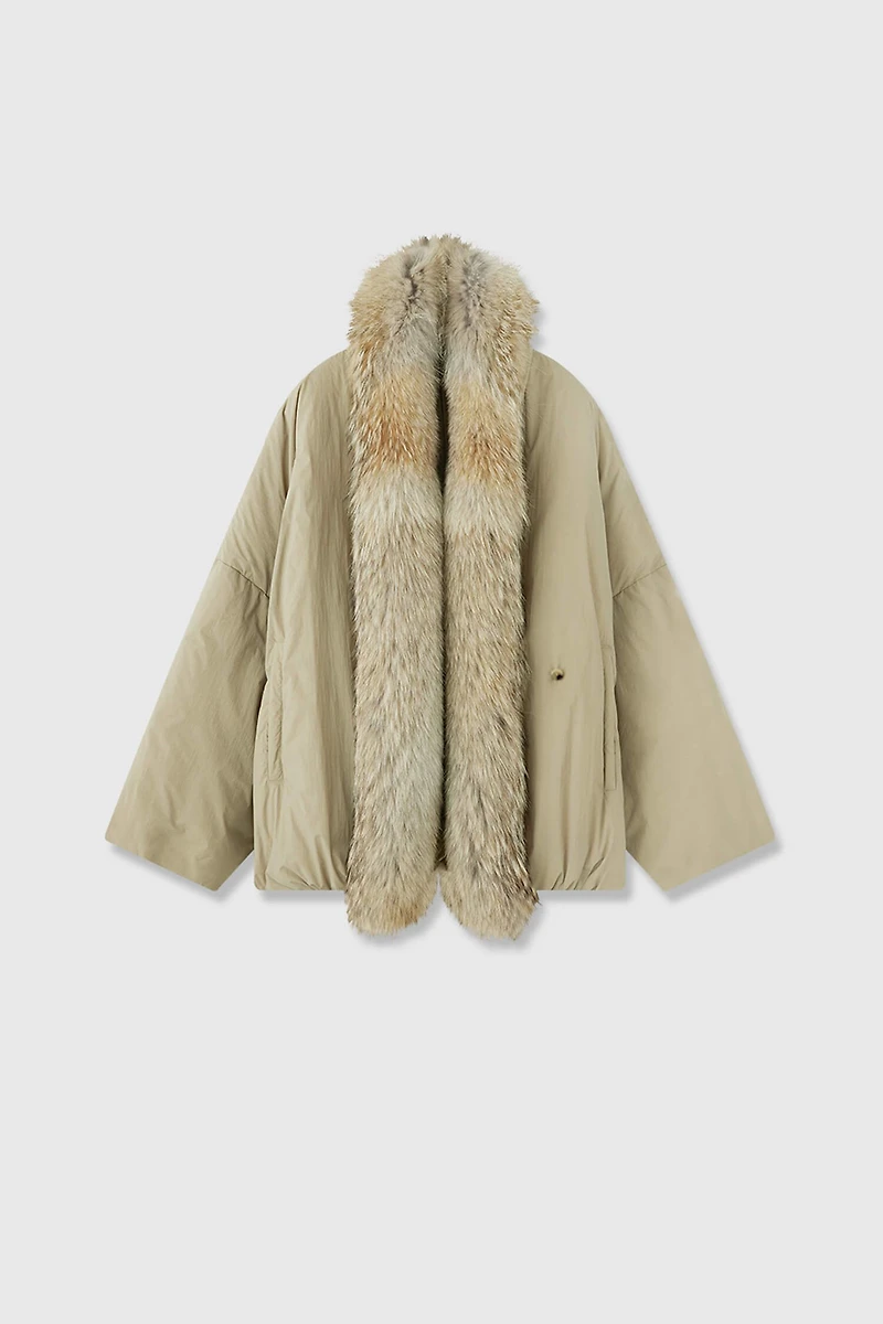 Fur Collar & Czech White Goose Down Coat