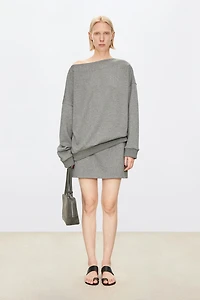 Cashmere-Blend Stretch Waist Mini Skirt