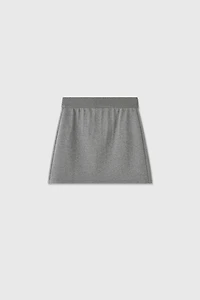 Cashmere-Blend Stretch Waist Mini Skirt