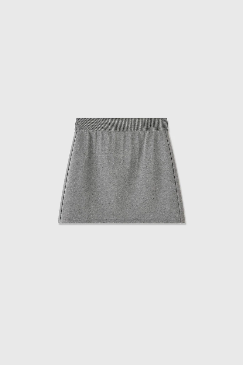 Cashmere-Blend Stretch Waist Mini Skirt