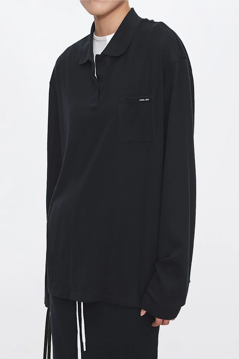 Cashmere-Cotton Polo with Double Cuff Detail