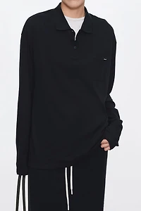 Cashmere-Cotton Polo with Double Cuff Detail