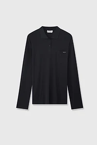 Cashmere-Cotton Polo with Double Cuff Detail