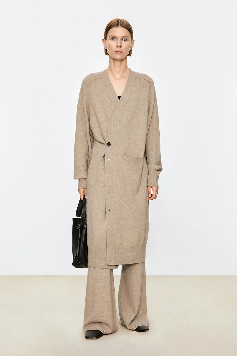 Cashmere Multi-Wear Asymmetric Long Cardigan