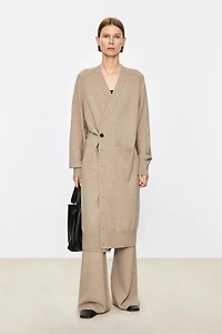Cashmere Multi-Wear Asymmetric Long Cardigan