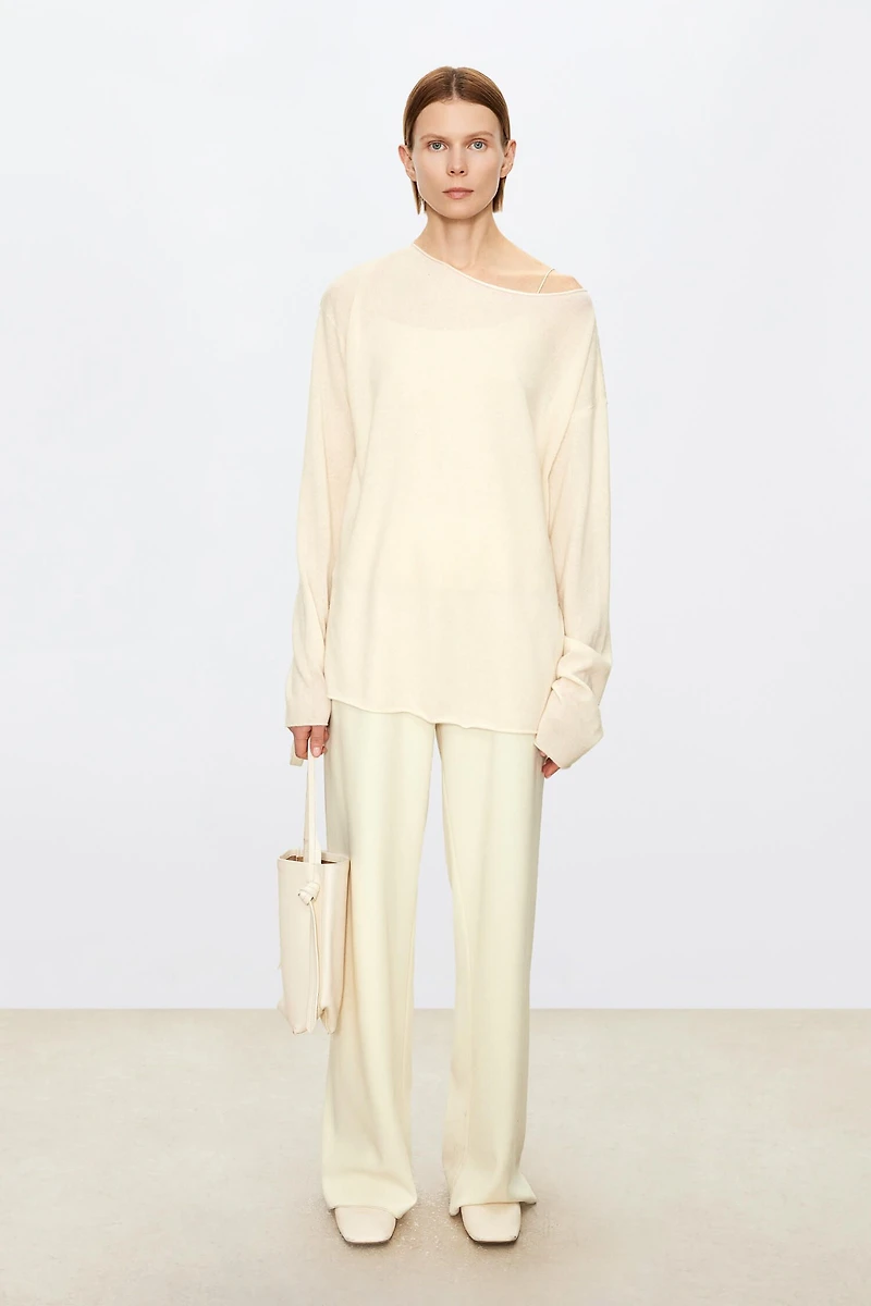 Cashmere Silk Wide-Leg Pants