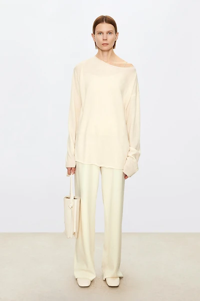 Cashmere Silk Wide-Leg Pants