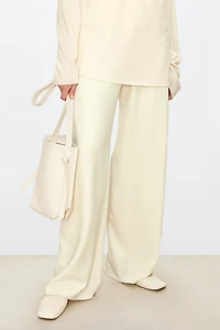 Cashmere Silk Wide-Leg Pants