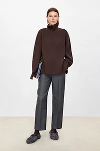 Cashmere Turtleneck Sweater with Slits
