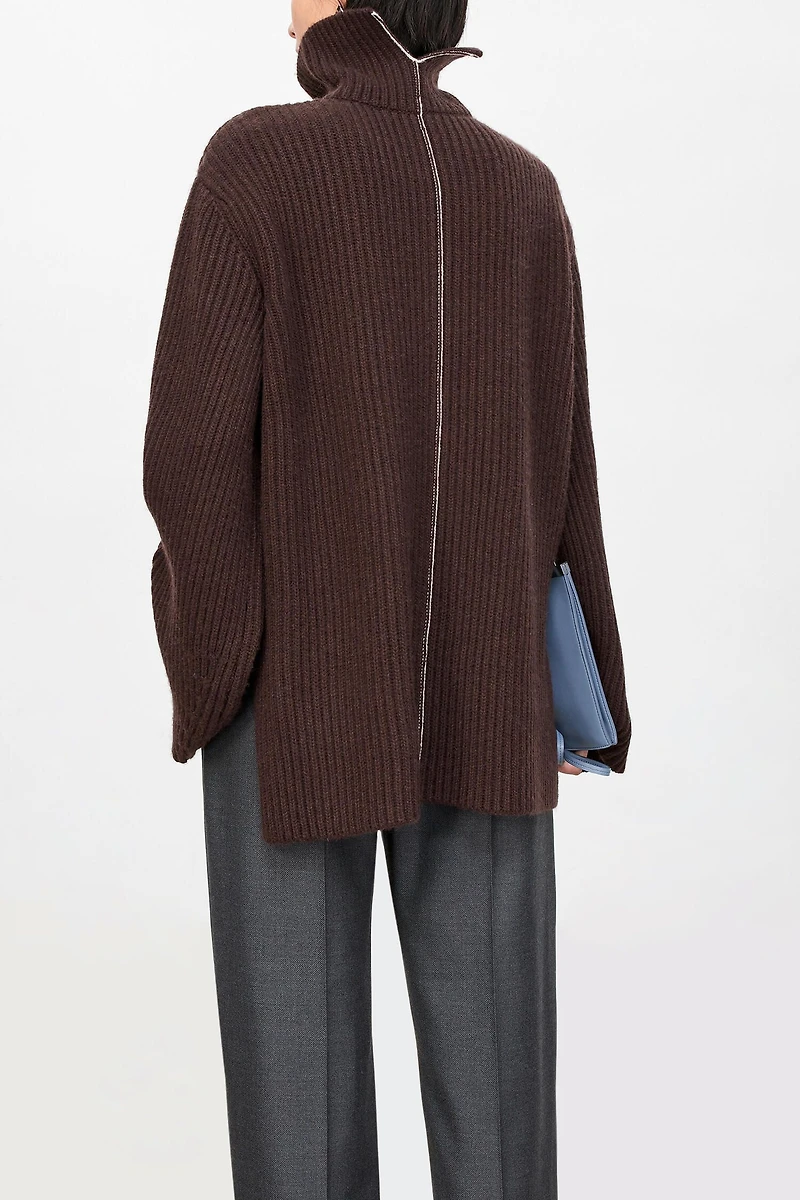 Cashmere Turtleneck Sweater with Slits