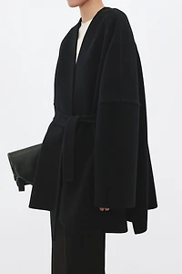 Cashmere-Wool Blend Belted Cape Coat