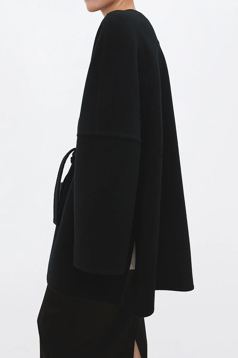 Cashmere-Wool Blend Belted Cape Coat