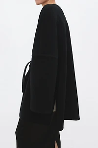 Cashmere-Wool Blend Belted Cape Coat