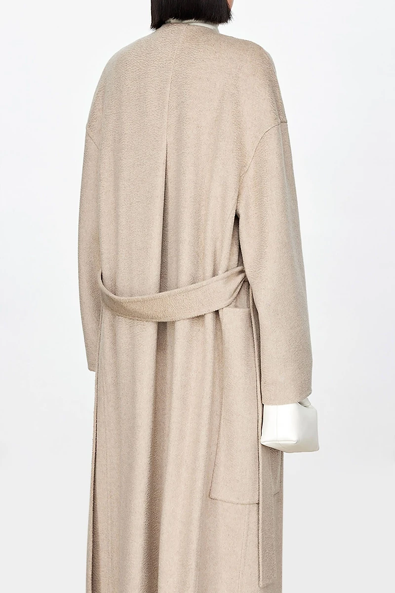 Cashmere & Wool Double-Sided Peaked Lapel Coat