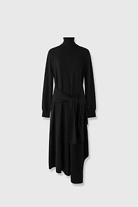 Cashmere-Wool Asymmetric Slit Dress