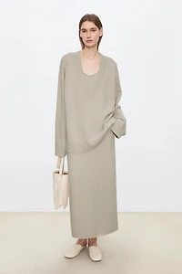 Cashmere-wool Deep V-neck Sweater