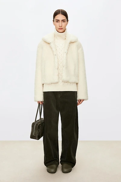 Cashmere Blend Inverted T-Bar Short Coat